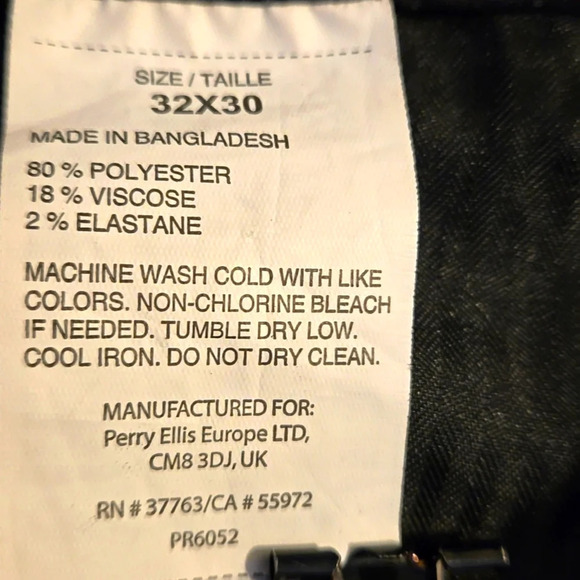 Savane Flat Front Straight Leg Black Dress Pants Men's Washable size 32X30 - Picture 9 of 13